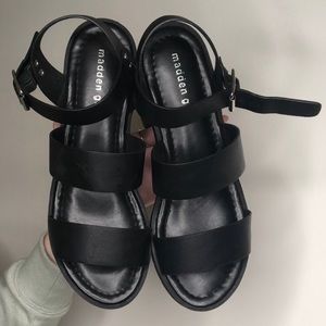 Madden Girl Chunky Black Platform Sandals